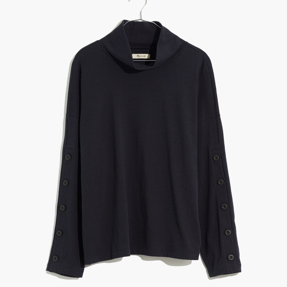 Madewell Button Sleeve Turtleneck Top